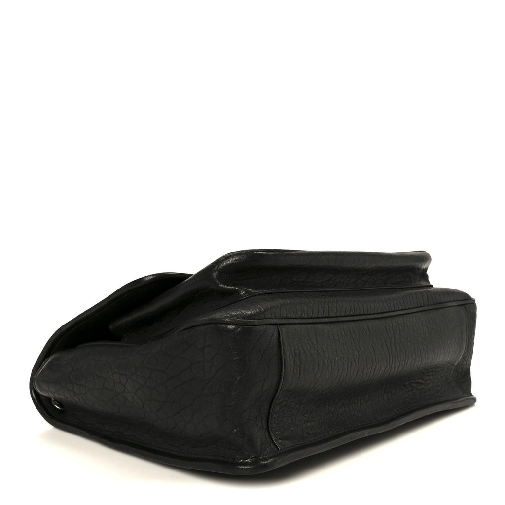 Grained Lambskin Monogram Large Niki Chain Satchel Black