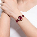 Swarovski Crystal Flower Ladies Red Watch