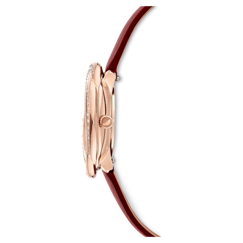 Swarovski Crystal Flower Ladies Red Watch