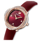 Swarovski Crystal Flower Ladies Red Watch