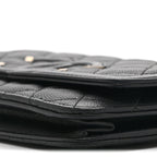 Caviar Quilted CC Filigree Wallet On Chain WOC Black
