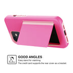 Tpu Pc Hybrid 2-In-1 Flip Card Holder Phone Case For Apple Iphone 12 Mini In Pink