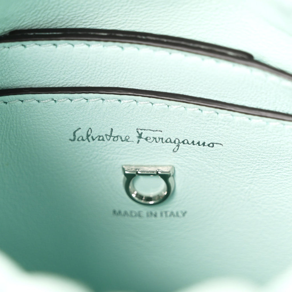 Calfskin Crystal Small Cage Bag Blue