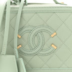 Caviar Quilted Small CC Filigree Vanity Case Mint