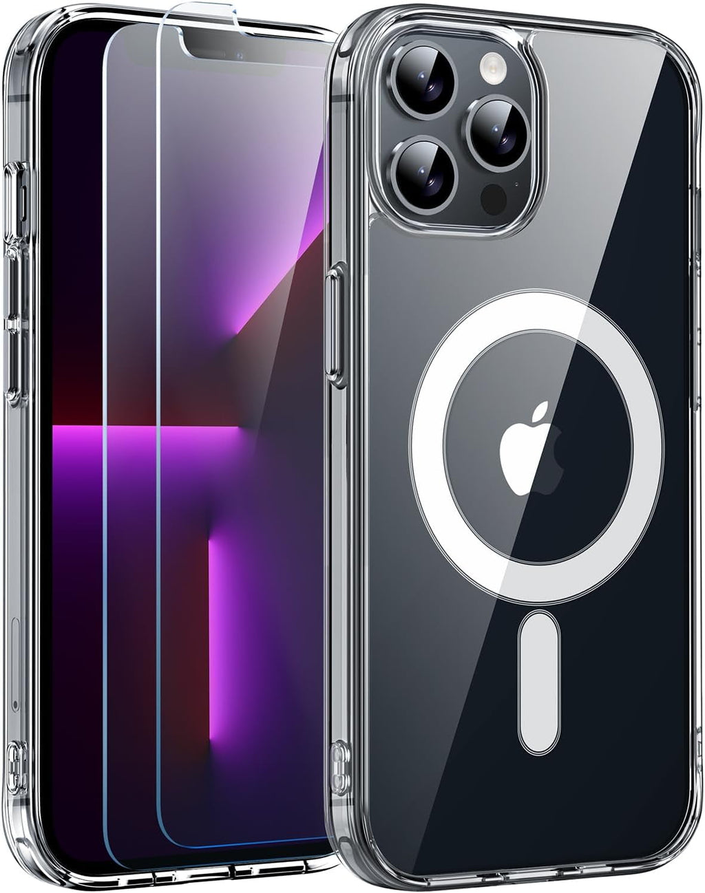 Entronix Bundle Compatible with iPhone 13 - [Magnetic] Clear Case & 2 Clear Screen Protectors