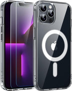 Entronix Bundle Compatible with iPhone 13 - [Magnetic] Clear Case & 2 Clear Screen Protectors