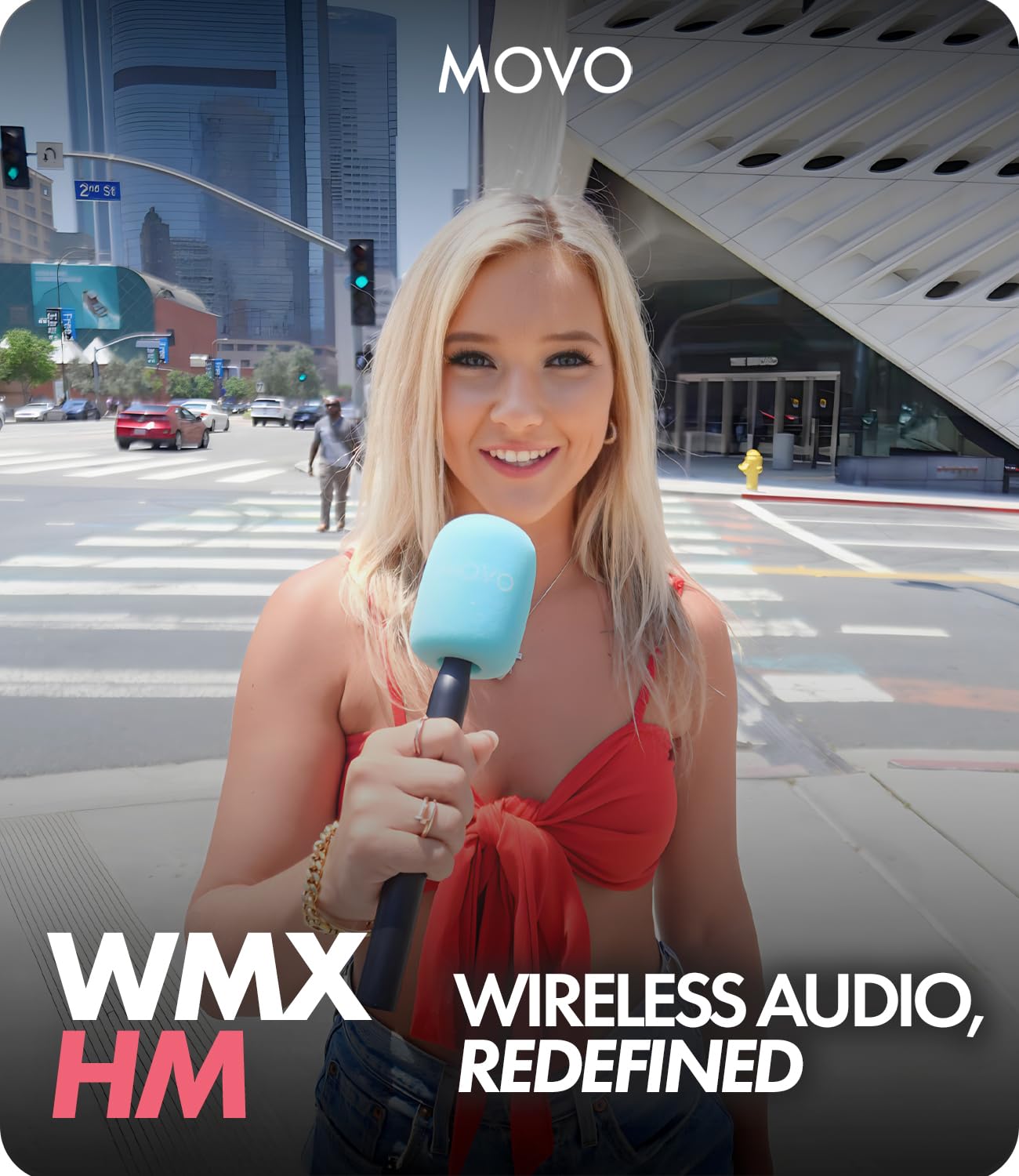 Movo WMX-HM Handheld Interview Mic Handle for Wireless Microphone Transmitters