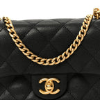 Caviar Quilted Mini Sweetheart Rectangular Flap Black