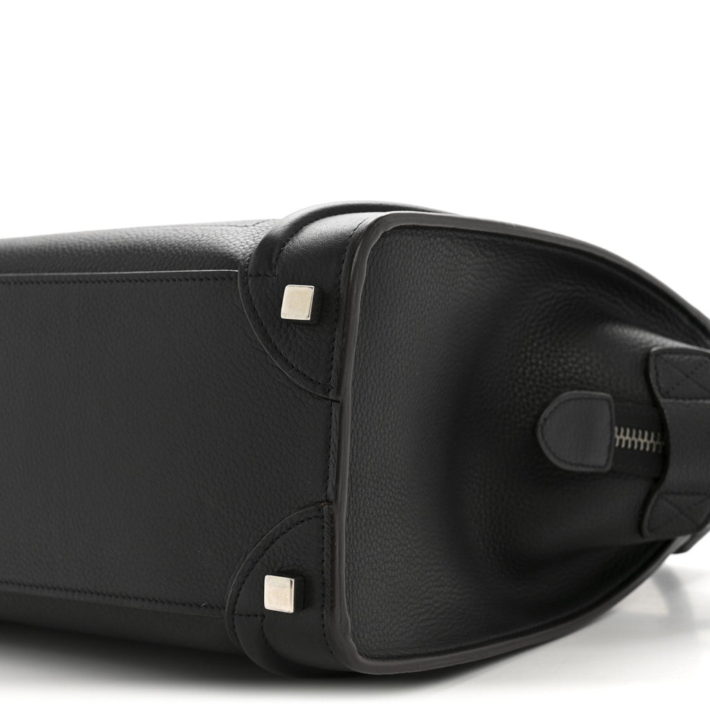 Drummed Calfskin Micro Luggage Black