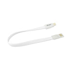 Reiko Flat Magnetic Gold Plated Micro Usb Data Cable 0.7 Foot In White