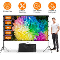 120 inch Options Projector Screen with Stand 16:9 4K HD Rear Front Wrinkle-Free Portable And Foldable Movie Screen with Carry Bag For Indoor Outdoor Home Theater Backyard Cinema