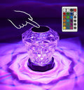 Crystal Night Light Bluetooth Speaker 3D Glass Bedside Table Lamp Color LED Night Lamp Touch Control Rechargeable Portable