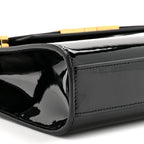 Patent Small Manhattan Shoulder Bag Black
