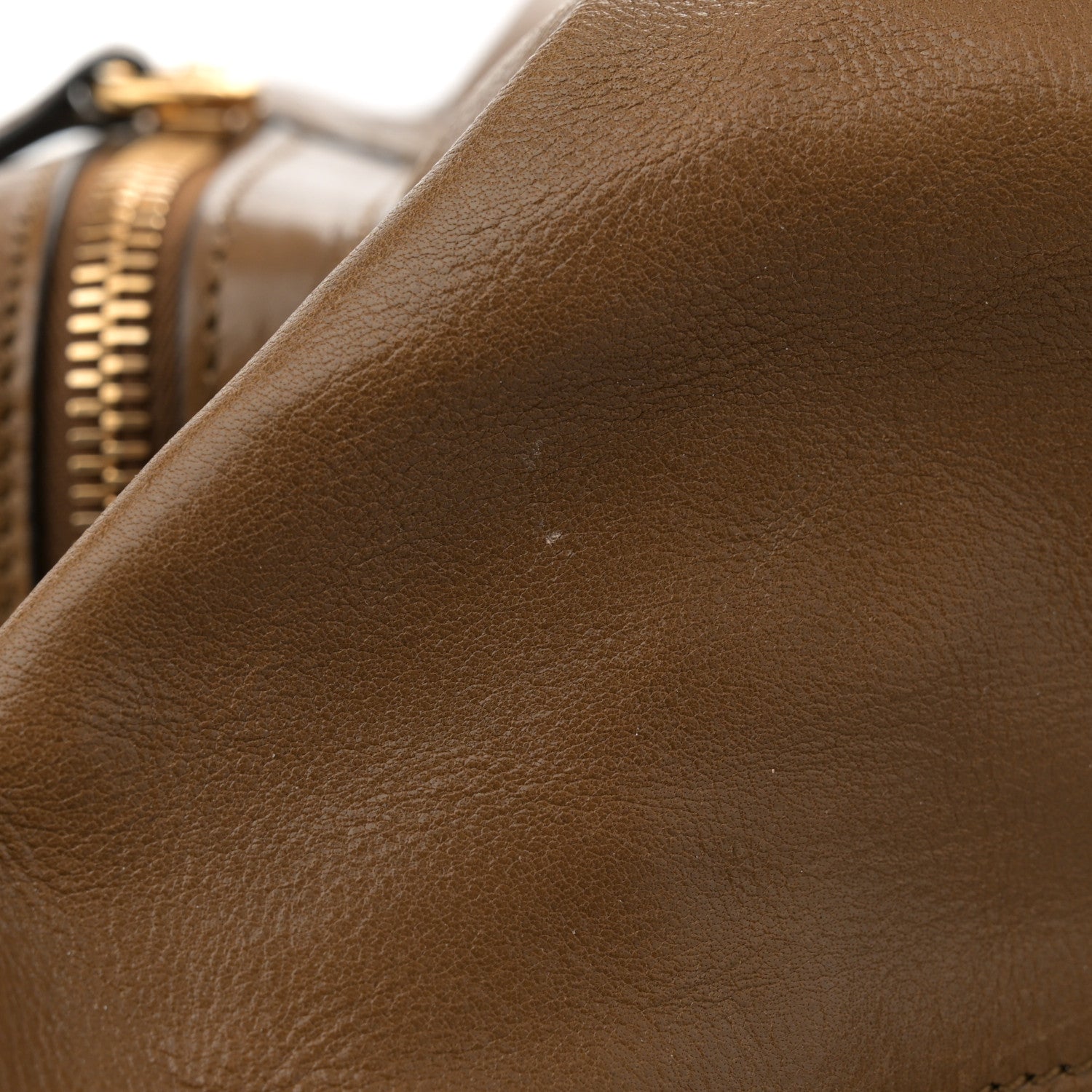 Shiny Calfskin Large Double Carry Camera Bag Dark Khaki