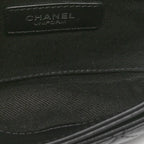 Calfskin Quilted CC Uniform Flap Belt Bag Black