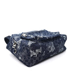 Denim Monogram Camouflage Large Backpack Blue