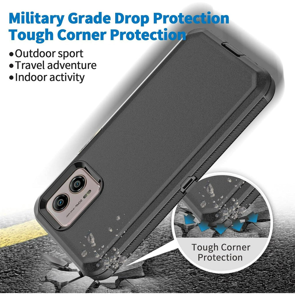 Entronix Case Compatible with Moto G Play 2024 - Triple-Layer Heavy Duty Protection