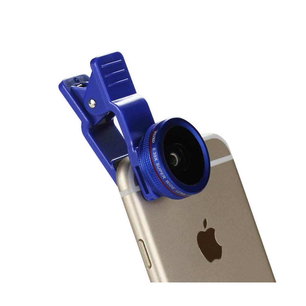 Professional Hd Camera Lenskit Built In 15X Macro Lens Navy For Iphones And Smartphones