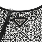 Satin Crystal Cleo Adjustable Strap Shoulder Bag Metal