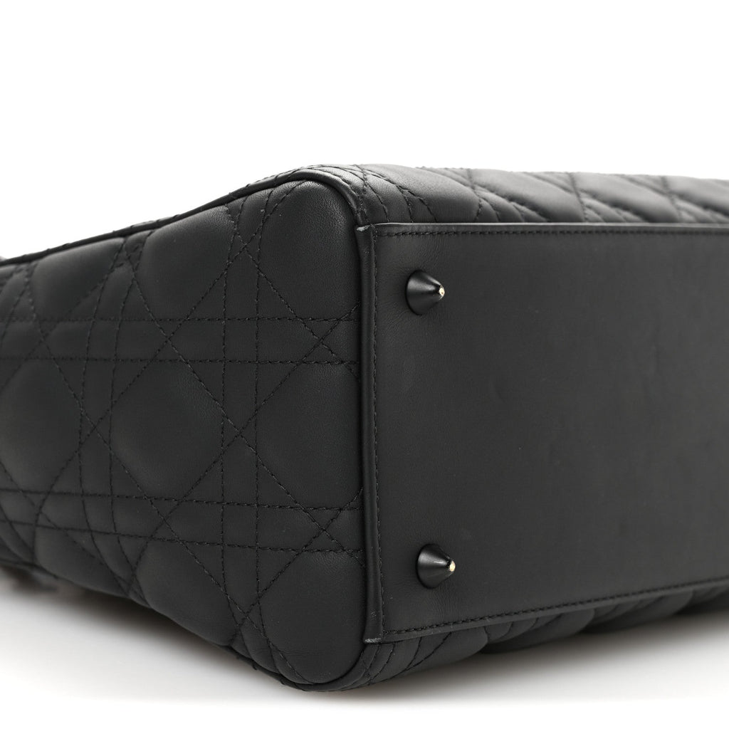 Ultra Matte Calfskin Cannage Medium Lady Dior Black