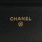 Caviar Quilted Wallet on Chain WOC Black