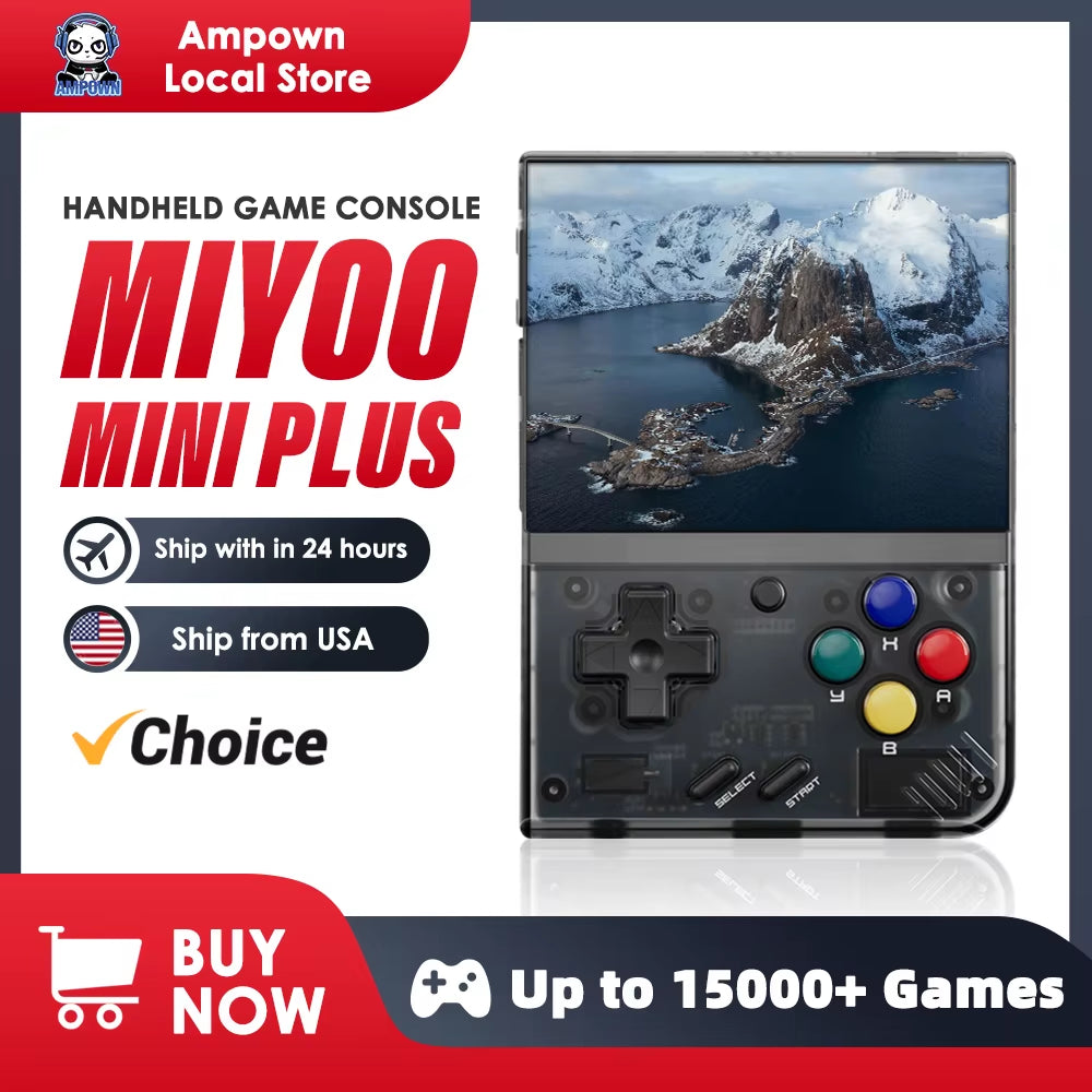 Mini Plus Portable Retro Handheld Game Console V2 with IPS Screen - Classic Video Game Console for Children, Linux System