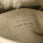 Shearling Calfskin Medium Reversible Monogram Kate Satchel Grey