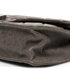 Washed Lambskin Jumbo Take Away Flap Grey