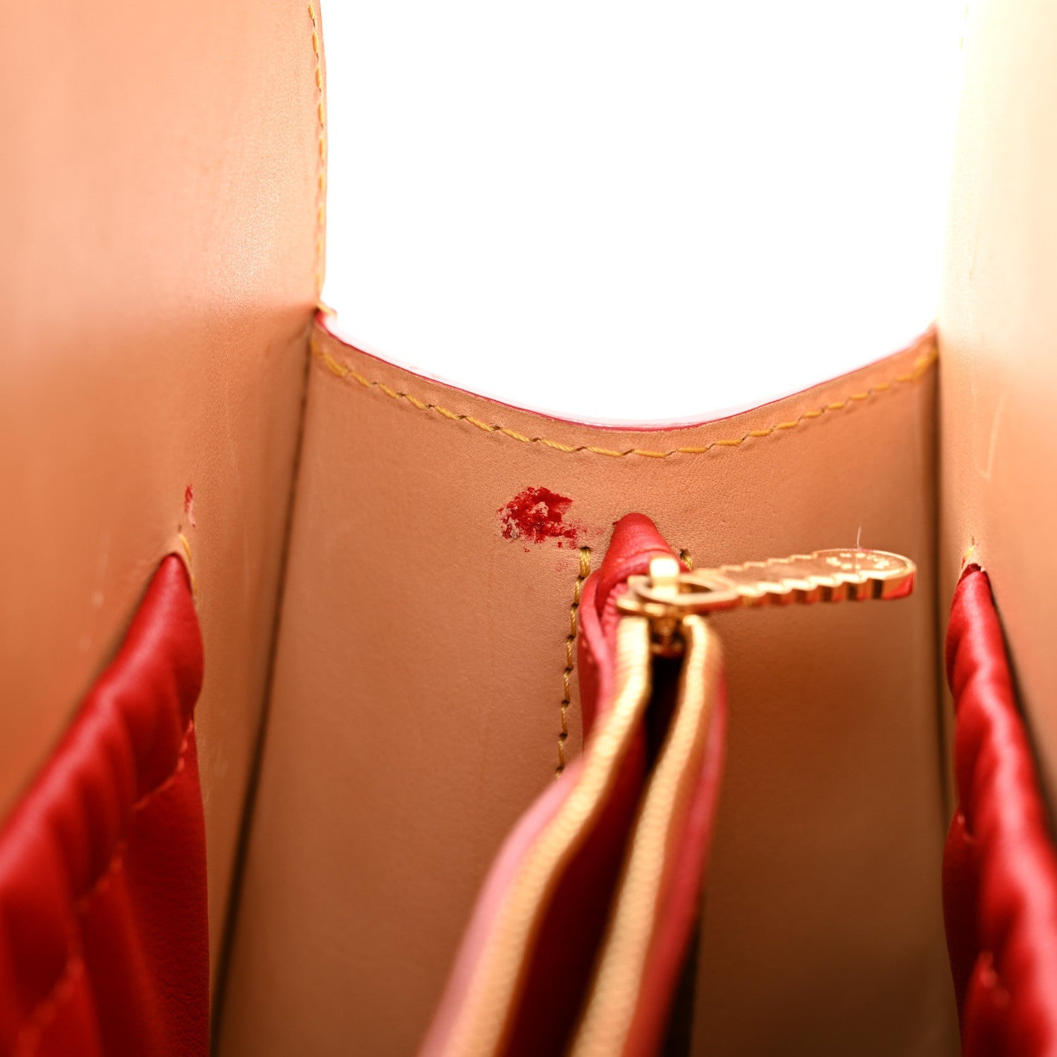 Monogram Calf Hair Spikes Iconoclasts Christian Louboutin Tote Red