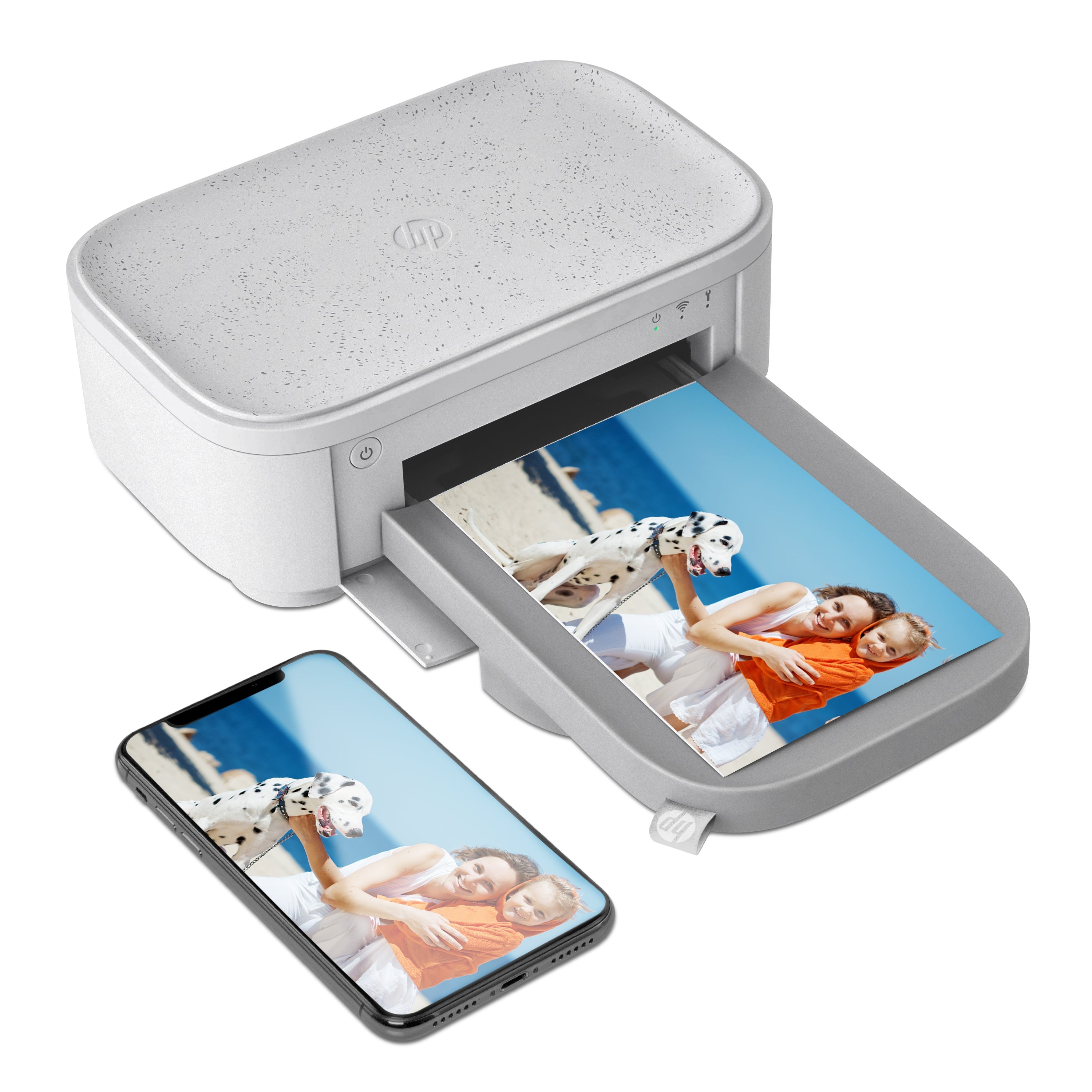 HP Sprocket Studio Plus 4x6” Instant Color Photo Printer Case and Photo Paper Bundle - White