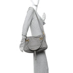 Calfskin Medium Marcie Satchel Cashmere Grey