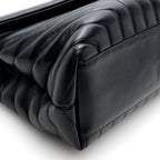 Calfskin Y Quilted Monogram Monochrome Medium Loulou Chain Satchel Black