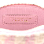 Tweed Quilted Mini Clutch With Chain Pink