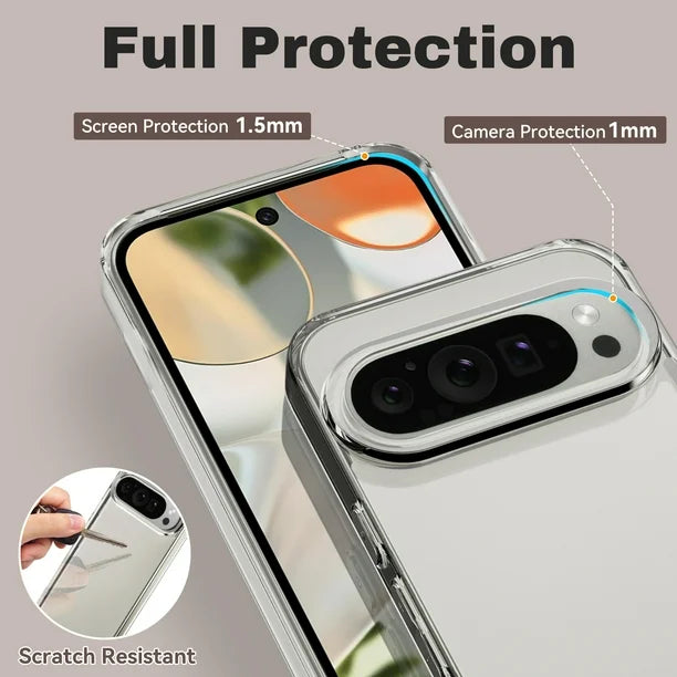 Entronix Case Compatible with Pixel 9/9 Pro - [Hard Back] Clear Cover