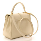 Satinated Calfskin Small 16 Top Handle Bag Beige