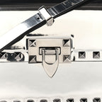 Mirror Calfskin Small Rockstud23 Shoulder Bag Silver