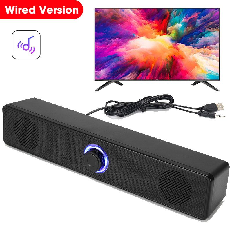 4D Computer Speaker Bar Stereo Sound Subwoofer  Speaker For Macbook Laptop Notebook PC Music Player Wired Loudspeaker