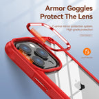 High Quality Clean Pc,Tpu And Metal Bumper Case For Iphone 13 Pro In Red