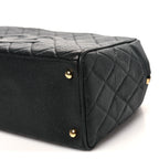 Caviar Quilted Large Bowler Black