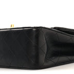 Lambskin Quilted Medium Double Flap Black