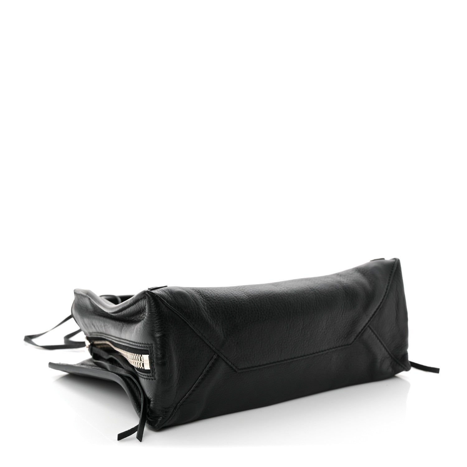 Grained Calfskin Papier Mini A4 Zip Around Tote Black