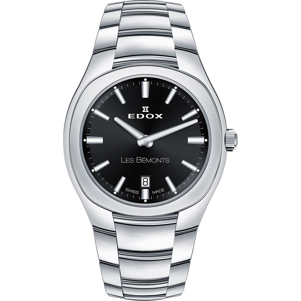 Edox Les Bèmonts Ladies Silver Black Watch