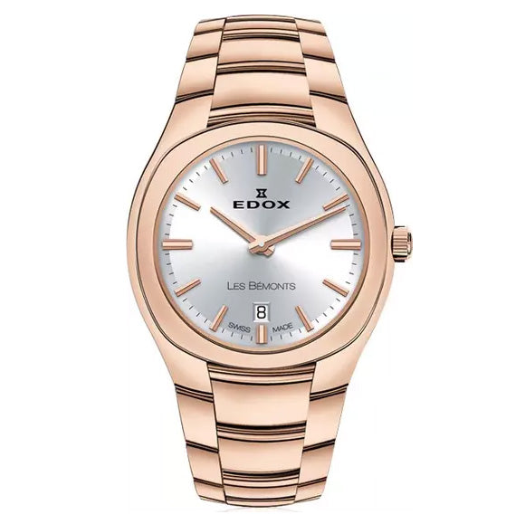 Edox Les Bèmonts Ladies Rose Gold Silver Watch