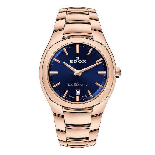 Edox Les Bèmonts Ladies Rose Gold Blue Watch