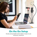 Movo VGC-3 Selfie Ring Light Stand - Complete Mobile Studio