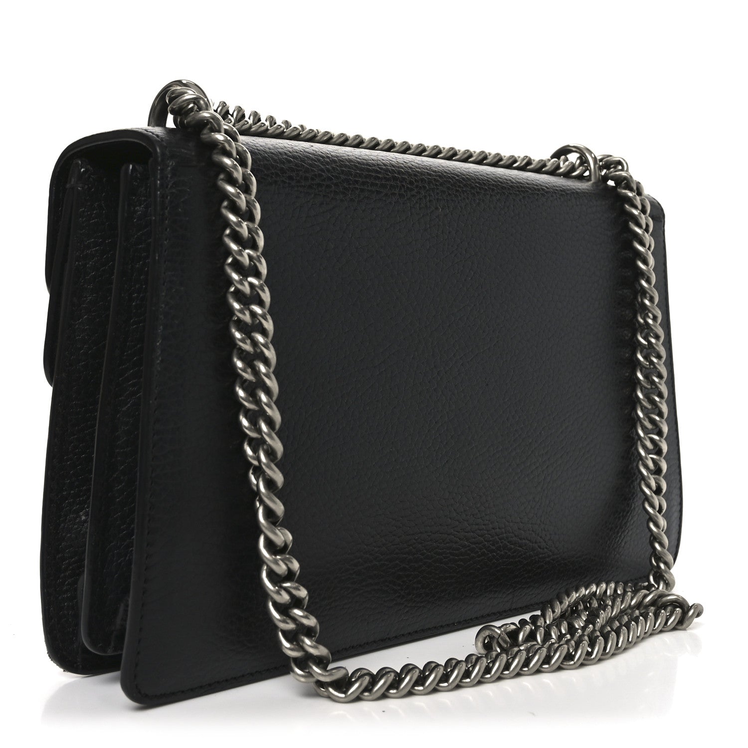 Pebbled Calfskin Small Dionysus Shoulder Bag Black