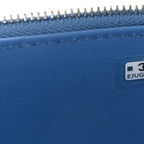 Denim Quilted Sweetheart Small Vanity Case With Chain Blue