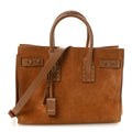 Suede Calfskin Studded Small Sac De Jour Caramel Cognac