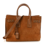 Suede Calfskin Studded Small Sac De Jour Caramel Cognac