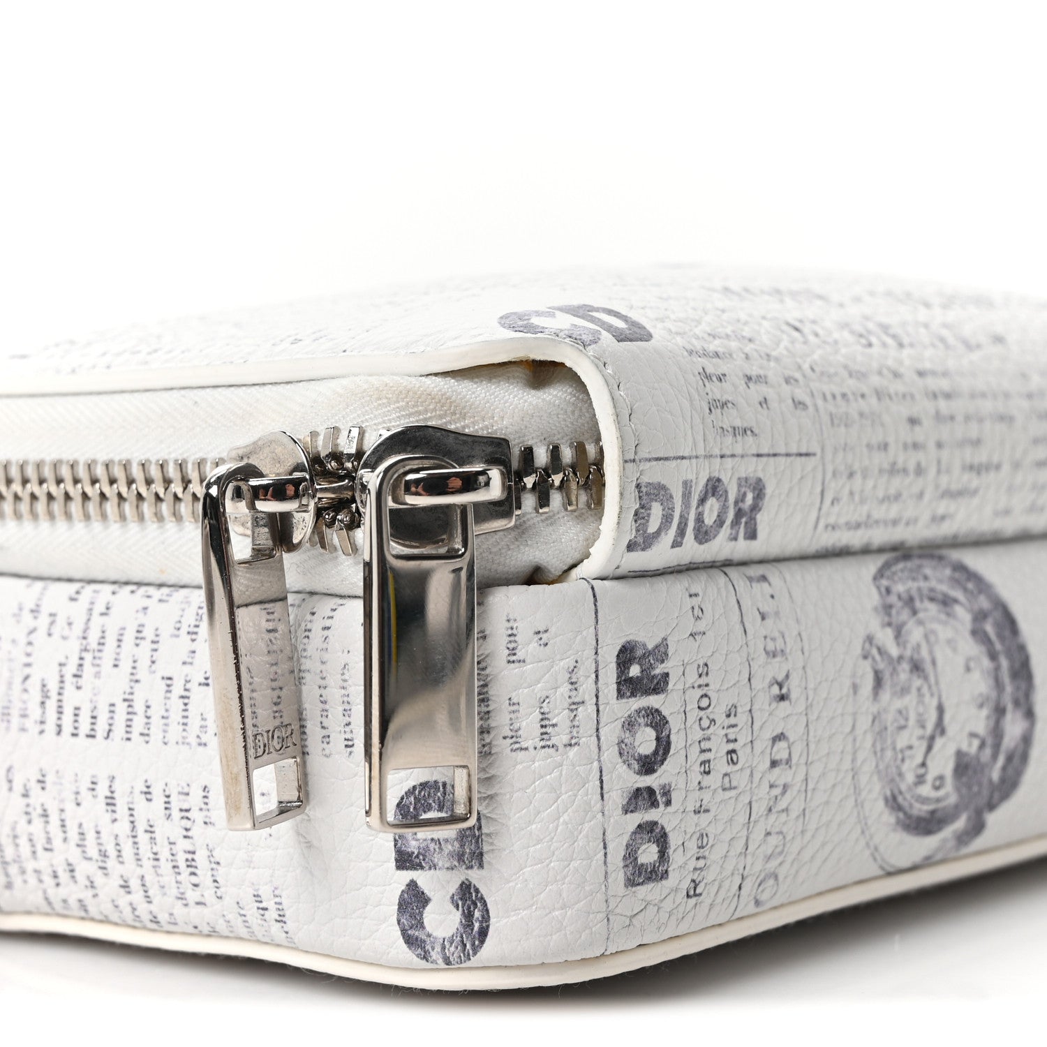 X DANIEL ARSHAM Grained Calfskin Newspaper Messenger White